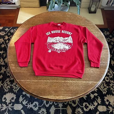 Vintage 80s Ice House Resort Velva Sheen Made In Usa Sweatshirt Size L • $20