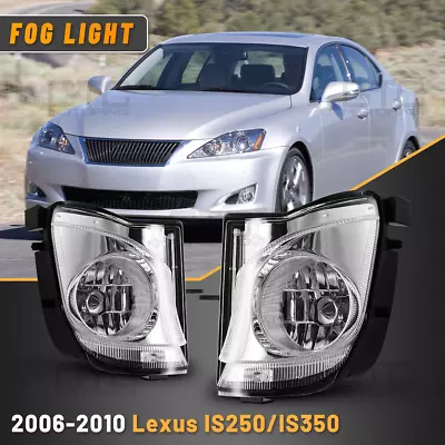 Pair Fog Lights W/Bulbs Clear Lens For Lexus IS250 IS350 2006-2010 #81221-53290 • $26.66