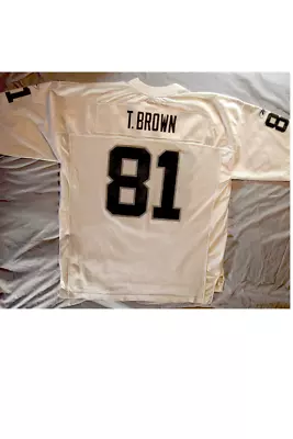 Vintage Reebok Tim Brown Oakland Raiders White NFL Football Jersey Size 2XL • $39.99
