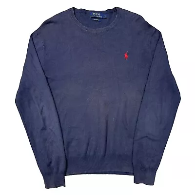 Polo Ralph Lauren Jumper Cotton Pullover Sweatshirt Blue Mens Small • £19.99