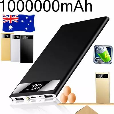 1000000mAh Portable Power Bank 2 USB External Battery Pack Fast Charging Charger • $27.88