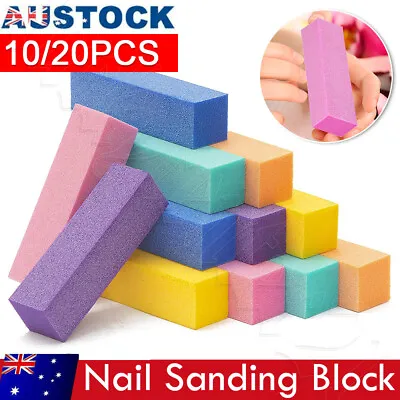 Upto 20pcs Nail File Buffer Block Sanding Sponge Acrylic Nail Art Buffing Block • $9.45