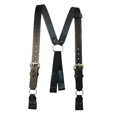 $82.79 • Buy Boston Leather 9177-1 Black Plain Fold & Snap Fireman's 1.5  Suspenders