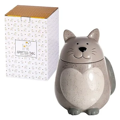 Kitchen Storage Jar Ceramic Novelty Cat Tea Coffee Sugar Treats Gift Cat Lovers • £17.99