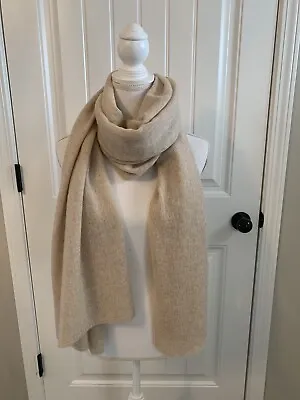 New Louisa Perini Feather Weight Cashmere Travel Wrap Scarf Beige • $130