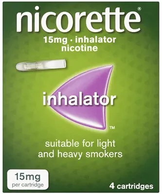£10.99 • Buy Nicorette Inhalator 15mg - 4 Nicotine Cartridges With Mouthpiece - Stop Smoking