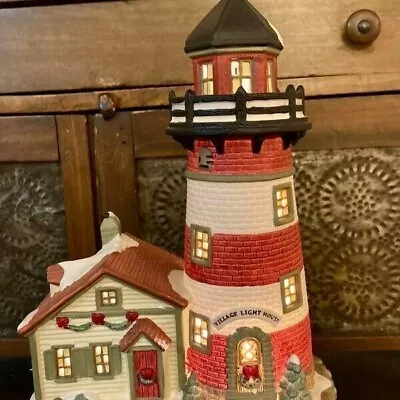  Mervyns Christmas Village Square Light House RARE 2001 That Lights Up • $58