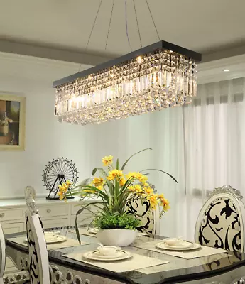 Luxury Rectangle K9 Crystal Ceiling Lamp Home Chandelier Pendant Lighting 80cm  • $157.24