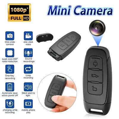 1080P HD Mini Camera Car Key Fob Keychain Audio Video Recorder DVR Micro Cam • £29.97