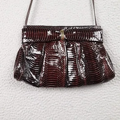 Vintage J Renee Snake Skin Clutch Handbag Purse Shoulder Bag Convertible 1980's • $24