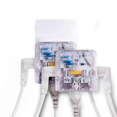 [ETL Listed] Clamper 3-Outlet Surge Protector 1800 Joules 1875W - 2-Pack Clear • $31.99