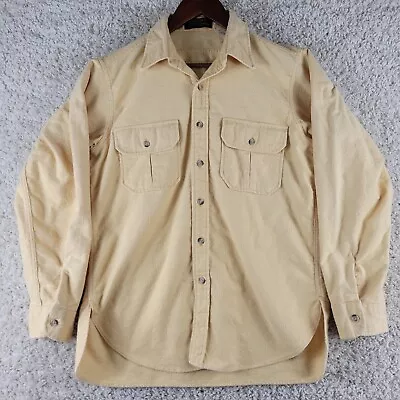 $24.88 • Buy Vintage Eddie Bauer Flannel Chamois Shirt Men's Large Button 100% Cotton USA Tan