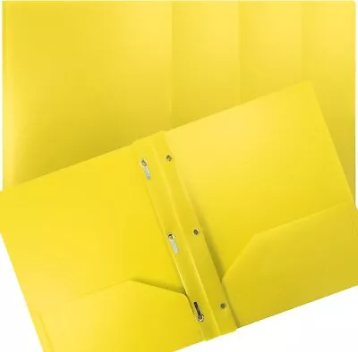 Better Office Products Yellow Plastic 2 Pocket Folders With Prongs  • $42.71