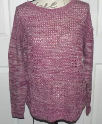 Mossimo Supply Co. Women's Plus Size Cotton Blend Crew Neck Sweater Fuschia 0X • $6.25