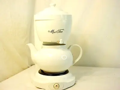 Mrs Tea Hot Tea Maker Electric By Mr Coffee 6 Cup Teapot Ceramic Pot & Lid FrShp • $56.99