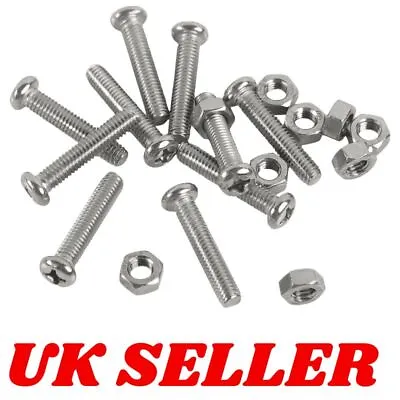 M3 M4 M5 MACHINE SCREWS POZI BOLTS AND NUTS ZINC  12 To 25 Mm Pan Head Assorted • £3.89