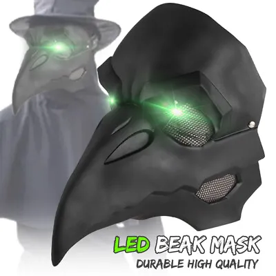 Plague Doctor Mask Black Bird Beak Scary Mask For Halloween Cosplay Party AUS • $19.89