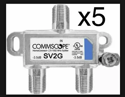 5 Pack SV-2G CommScope Two-Way Coaxial Cable Splitters 5–1002MHz Comcast Xfinity • $9.85