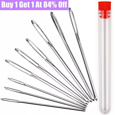 9PCS Knitters Wool Needles Large Eye For Easy Threading Darning Sewing Tapestry • £2.75