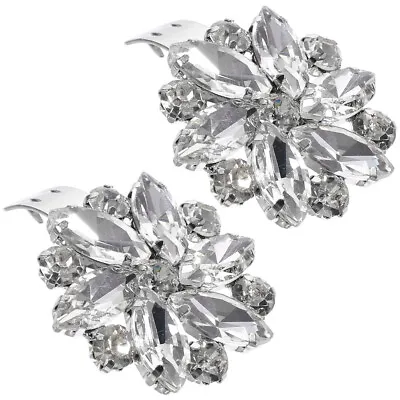 £3.94 • Buy  2 Pcs Crystal Flower Shoe Clips Wedding Shoe Buckle Decorative Shoe Charm