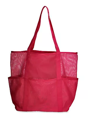 Pink Posey Women Mesh Beach Tote Shopping Bag Shoulder Handbag 14 X 8.5x 16 Inch • $8.63