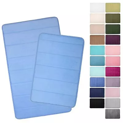 Microfibre Memory Foam Bathroom Shower Bath Mat With Non Slip Back - 22 Colours • £12.99