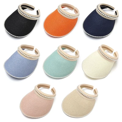 £6.34 • Buy Beach Cap UV Protection Empty Top Suncap Straw Cap Sun Visor Hat Women Sun Hat
