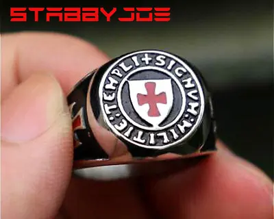 Stabbyjoe Knights Templar Cross Ring Cast 316l Surgical Stainless Steel Size7-15 • $12.99