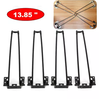 Hairpin Furniture Legs Foldable Iron Table Legs For Furniture Desk Bench 4pcs US • $18.05