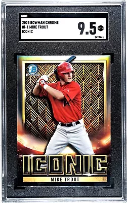 2023 Bowman Chrome Mike Trout Iconic Insert #BI-1 Angels Refractor SGC 9.5 • $20