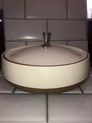 $12.99 • Buy Vintage MCM Atomic Brown  Tan Bopp Decker Plastic Vacron Covered Serving Dish