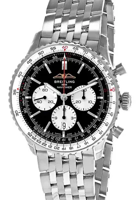 BREITLING Navitimer B01 CHRONO 46MM SS Black Dial Men's Watch AB0137211B1A1 • $7230