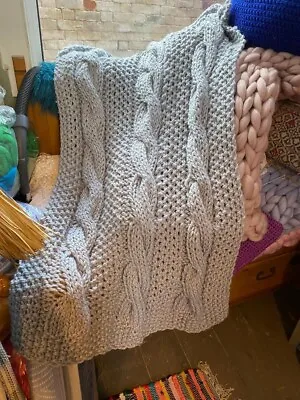 Handmade Big Cable Knit Merino Throw - 48HR FLASH SALE • £65