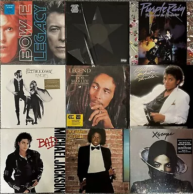 9 Vinyl Records Bowie Fleetwood Mac Bob Marley Michael Jackson Prince • £26