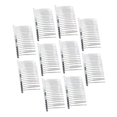 10 Sets DIY Blank Metal Hair Clips Side Comb 20 Teeth Bridal Accessories • £4.94