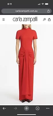 Carla Zampatti 16 Red Fitted Waterfall Gown • $550