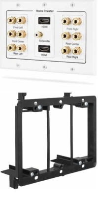 $21.45 • Buy Fosmon Home Theater 3-Gang 6.1 Surround Speaker Wall Plate + Fosmon 3-Gg Bracket