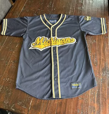 University Of Michigan Steve & Barry’s Navy Baseball Jersey Men’s Size Large EUC • $39.99