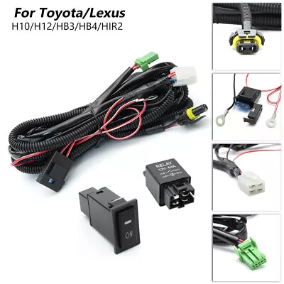 H10 H12 LED Fog Light Wiring Harness Kit W/ 40A 12V Relay+Fuse+Switch For Toyota • $17.99