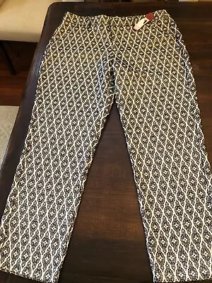Merona Women's Pants Classic Ankle High Mid Rise Straight Hip New White/Black 12 • $20
