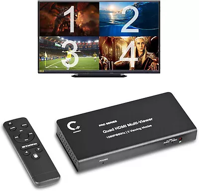 4 Port HDMI Multi-Viewer/Screen Divider/Switch | 1080p @ 60Hz | 5 Viewing Modes • $79.45