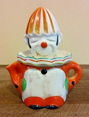 Moriyama Morimachi Clown Orange Juicer Reamer Pitcher Hand Painted Ceramic Japan • $31.47