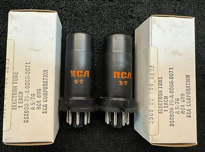 2 NOS NIB Matched RCA 6V6 Tubes USA 1976 • £46.33