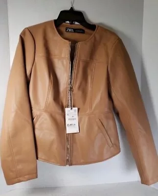 ZARA NWT Brown Full Zip Jacket Women's Size XL • $30