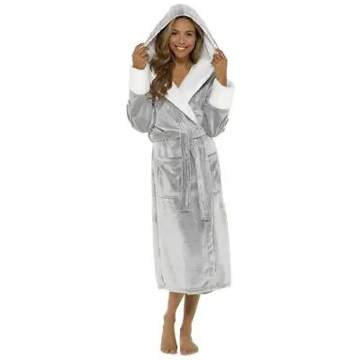 £21.99 • Buy LADIES DRESSING GOWN SOFT AND COSY HOODED WARM FLEECE ROBE NEW Sizes 8 - 22