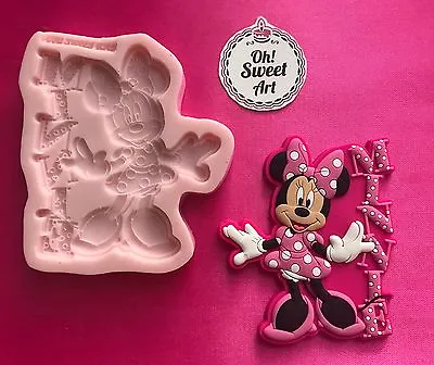 MINNIE MOUSE PINK DRESS  Silicone Mold Fondant Cake Decorating Toppers Disney • $15.99