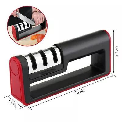 £10.19 • Buy Knife Sharpener Professional Kitchen Ceramic Tungsten Sharpening System Tool Set