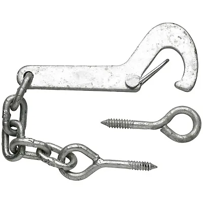 Field Farm Gate Safety Latch Set & Eye Galvanised (516) • £9.99