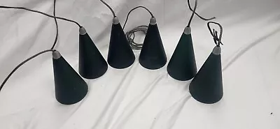 Vianne French GREEN Art Glass Cone Shaped Light Shade Lamp Fixtures LOT OF 6 • $199.95