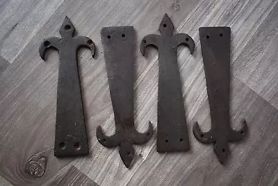 Hinges Vintage Odd Hand Forged Iron Strap Barn Gate Farm Decorative 4 Pic • $44